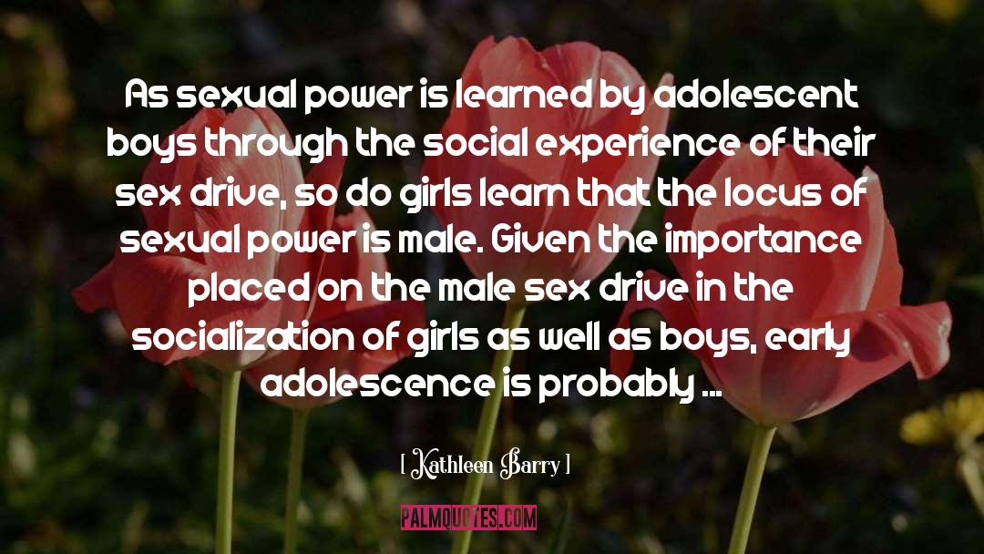 Male Sex Drive quotes by Kathleen Barry