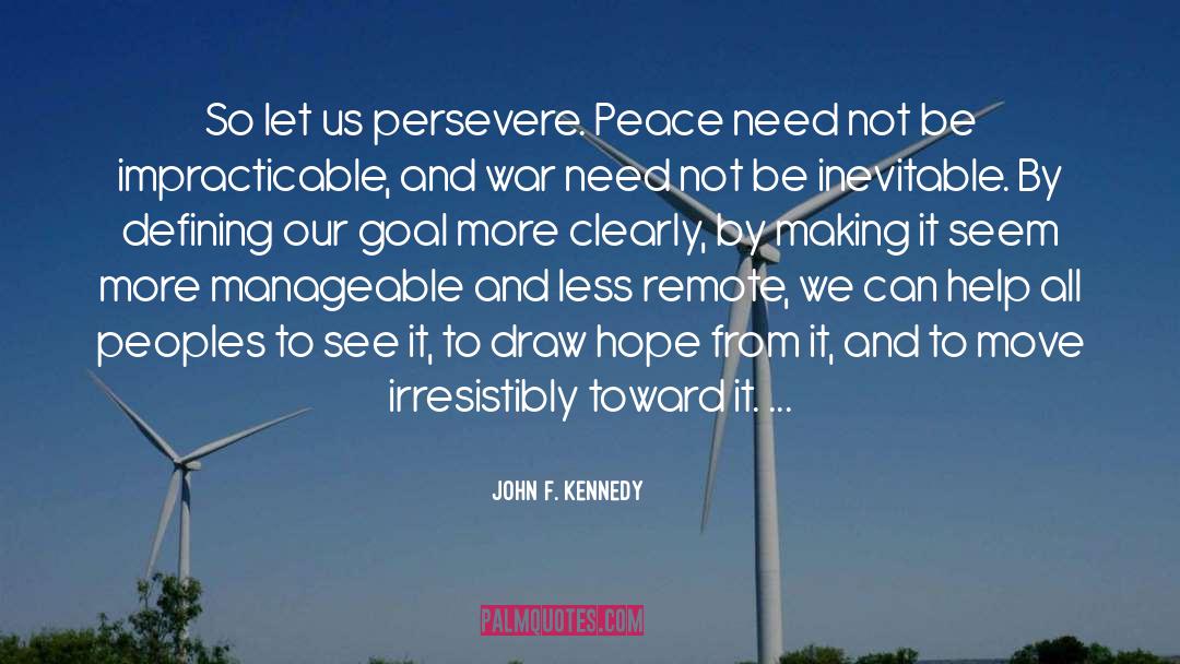 Manageable quotes by John F. Kennedy