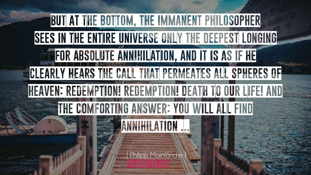 Manifesting Our Deepest Desires quotes by Philipp Mainländer