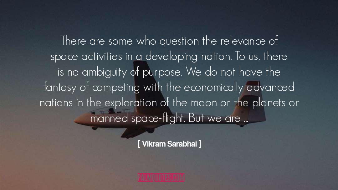 Manned quotes by Vikram Sarabhai