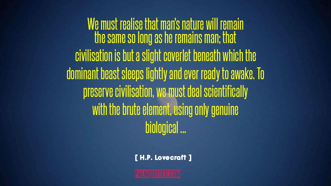 Mans Nature quotes by H.P. Lovecraft