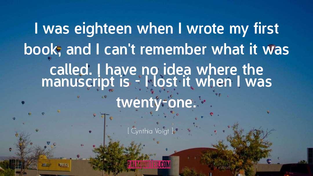 Manuscript quotes by Cynthia Voigt