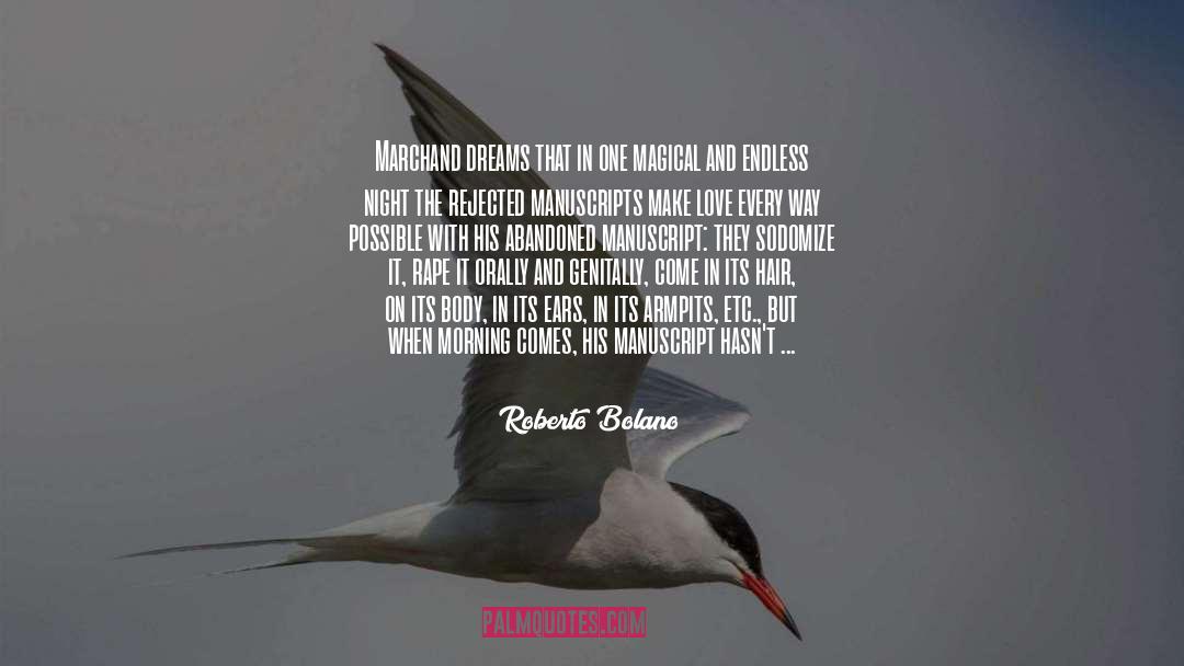 Manuscript quotes by Roberto Bolano