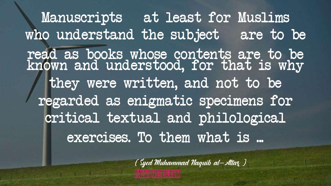 Manuscript quotes by Syed Muhammad Naquib Al-Attas