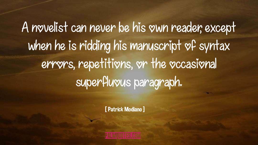 Manuscript quotes by Patrick Modiano