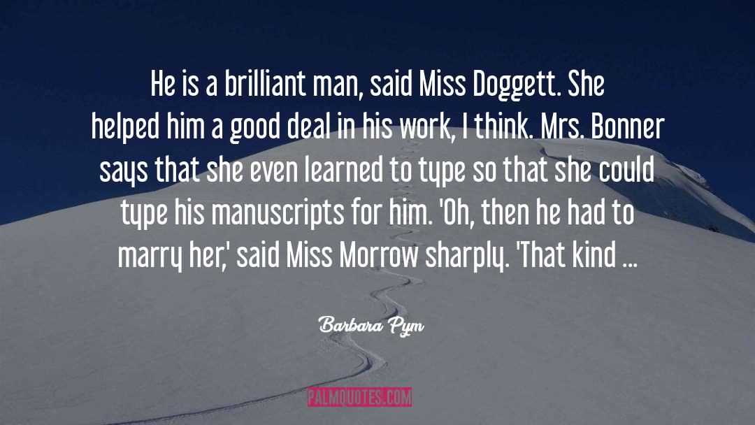 Manuscripts quotes by Barbara Pym