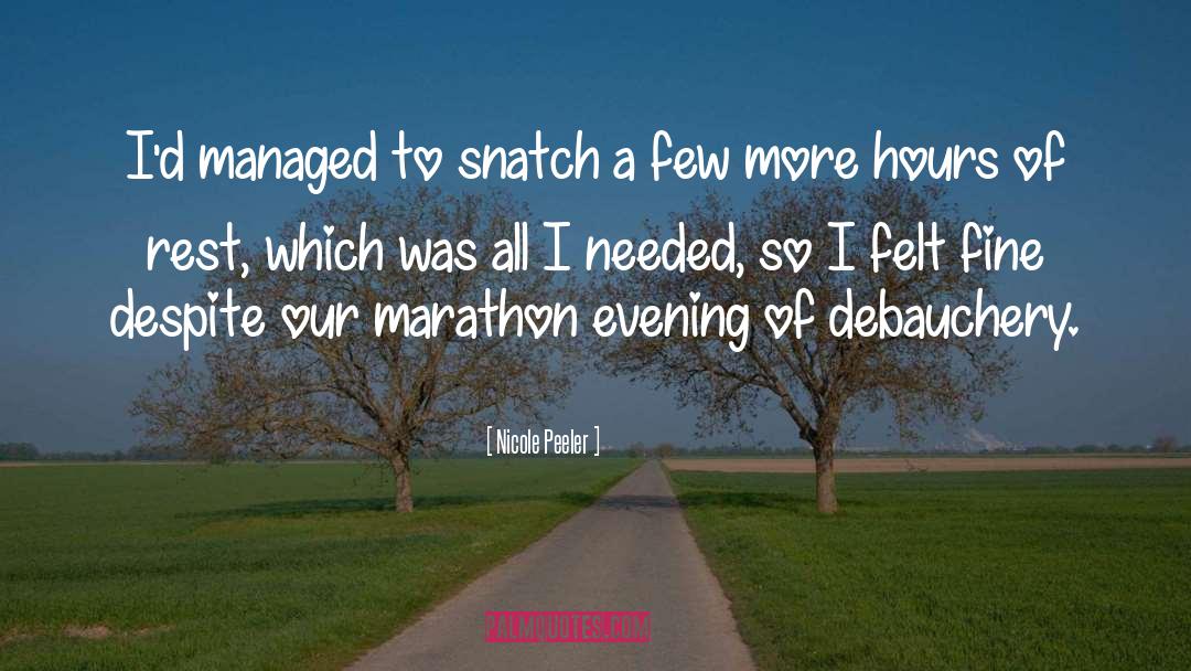 Marathon quotes by Nicole Peeler