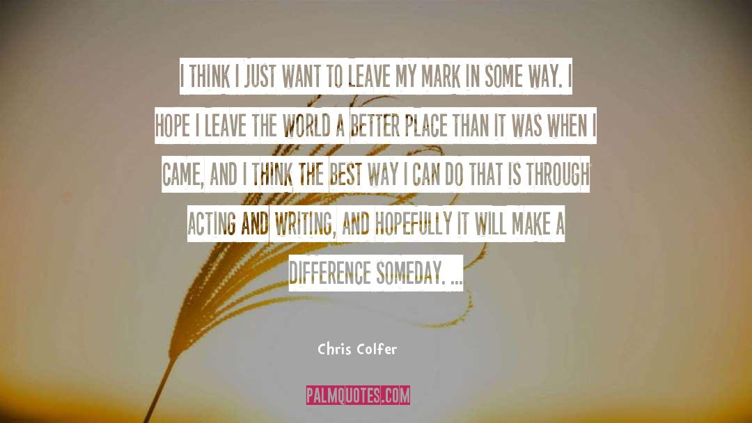 Mark In quotes by Chris Colfer