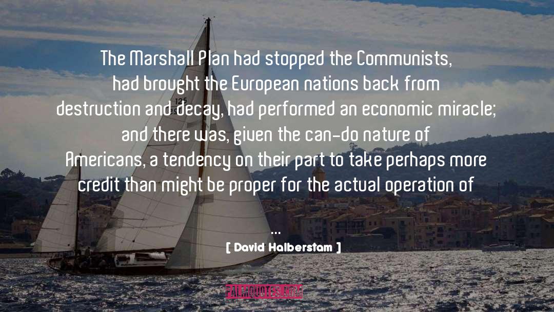 Marshall Plan quotes by David Halberstam
