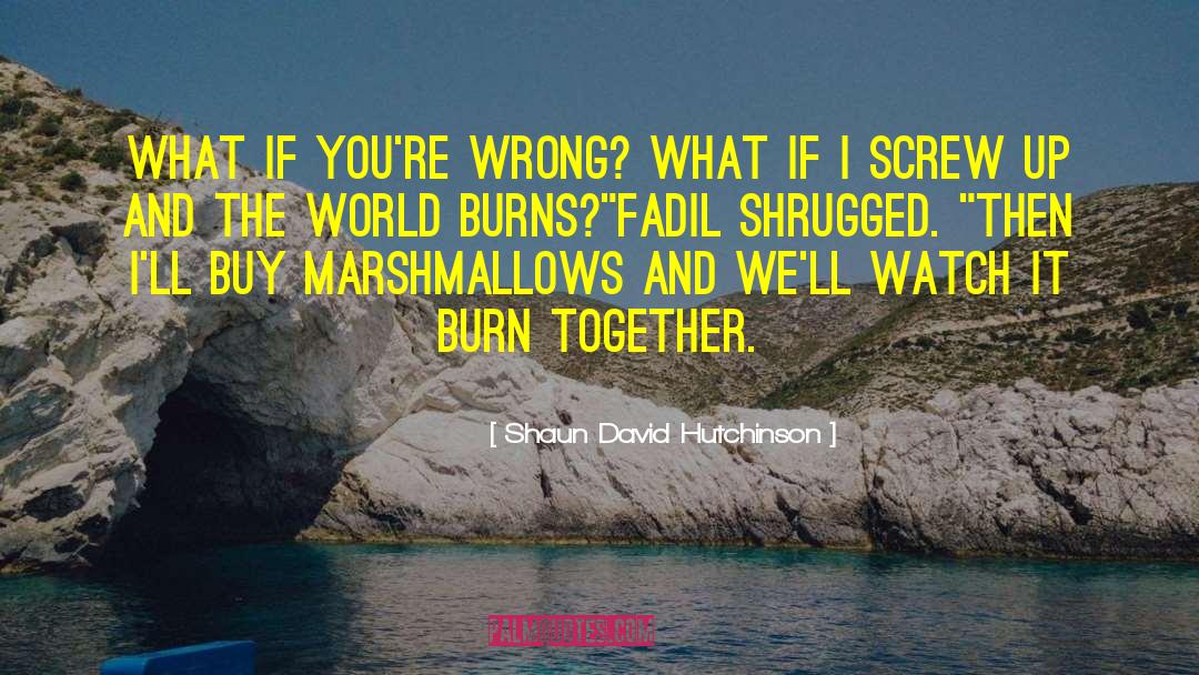 Marshmallows quotes by Shaun David Hutchinson