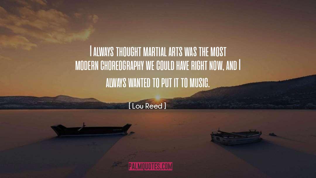 Martial Art Poetry quotes by Lou Reed