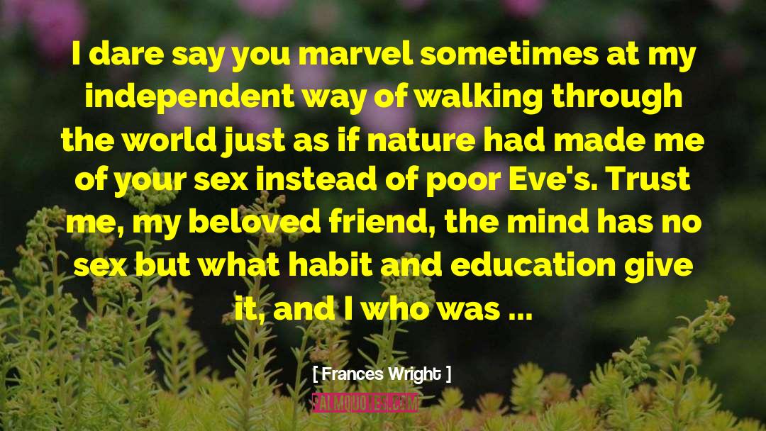 Marvel quotes by Frances Wright