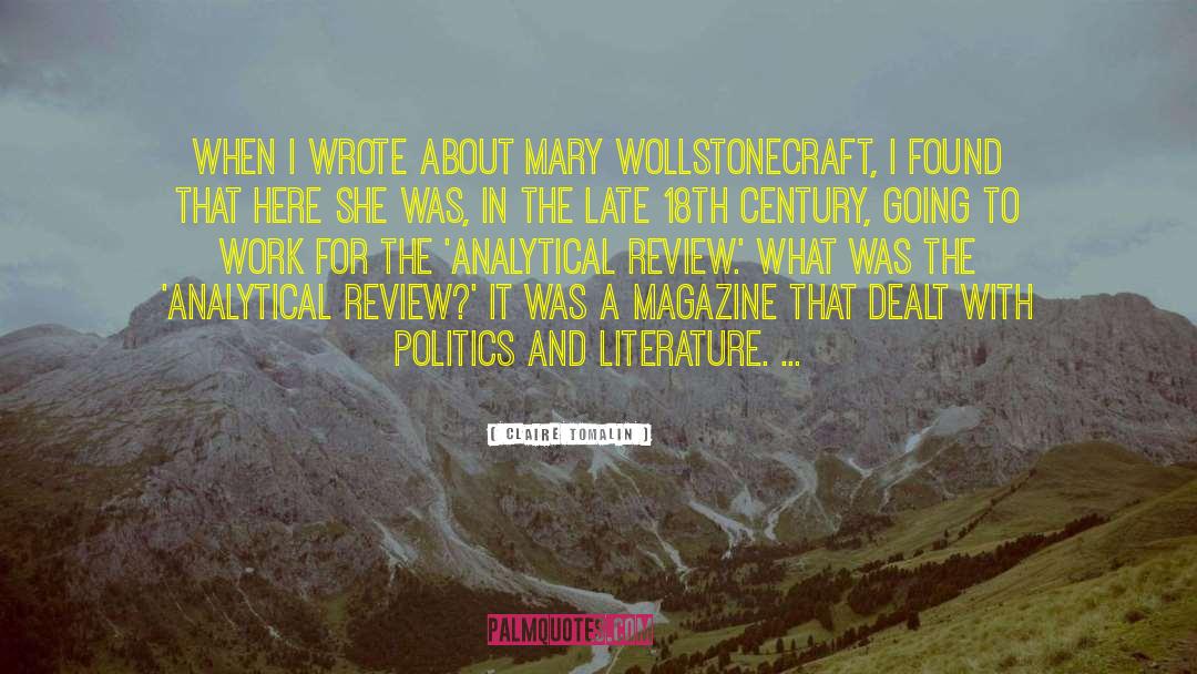 Mary Wollstonecraft quotes by Claire Tomalin