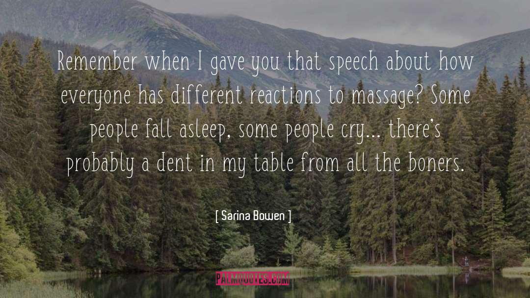 Massage quotes by Sarina Bowen