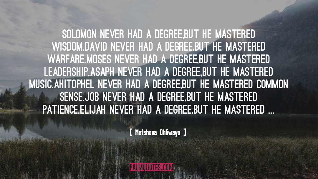 Mastered quotes by Matshona Dhliwayo