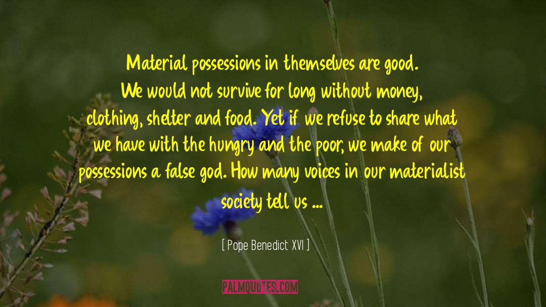Material Possessions quotes by Pope Benedict XVI