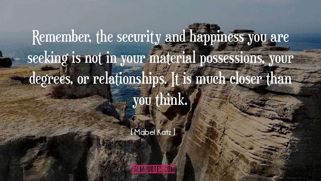 Material Possessions quotes by Mabel Katz