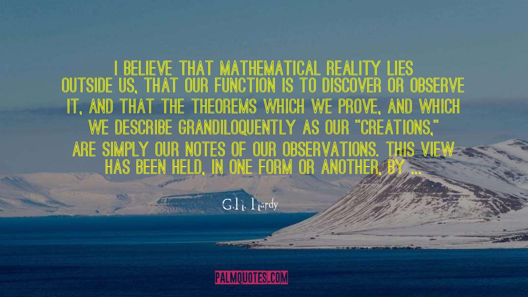 Mathematical Reality quotes by G.H. Hardy