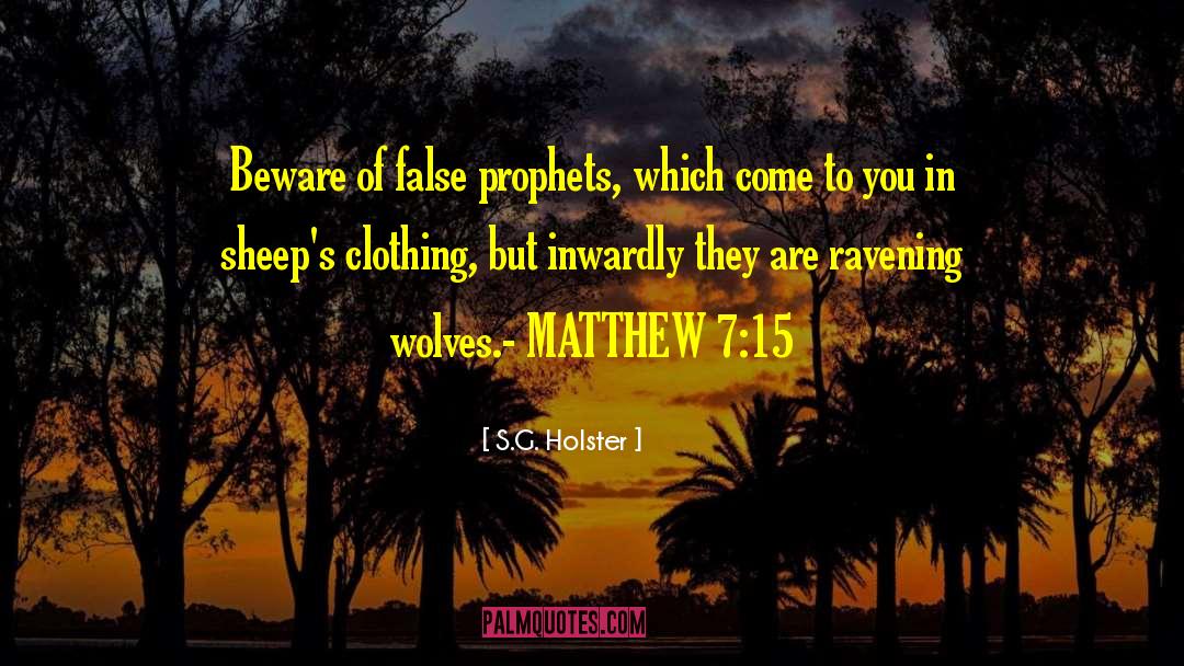 Matthew 7 1 quotes by S.G. Holster