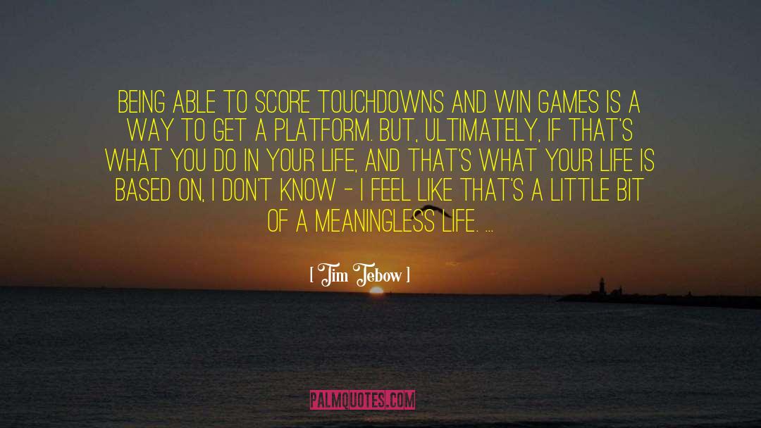 Meaningless Life quotes by Tim Tebow