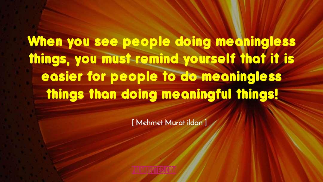 Meaningless Things quotes by Mehmet Murat Ildan