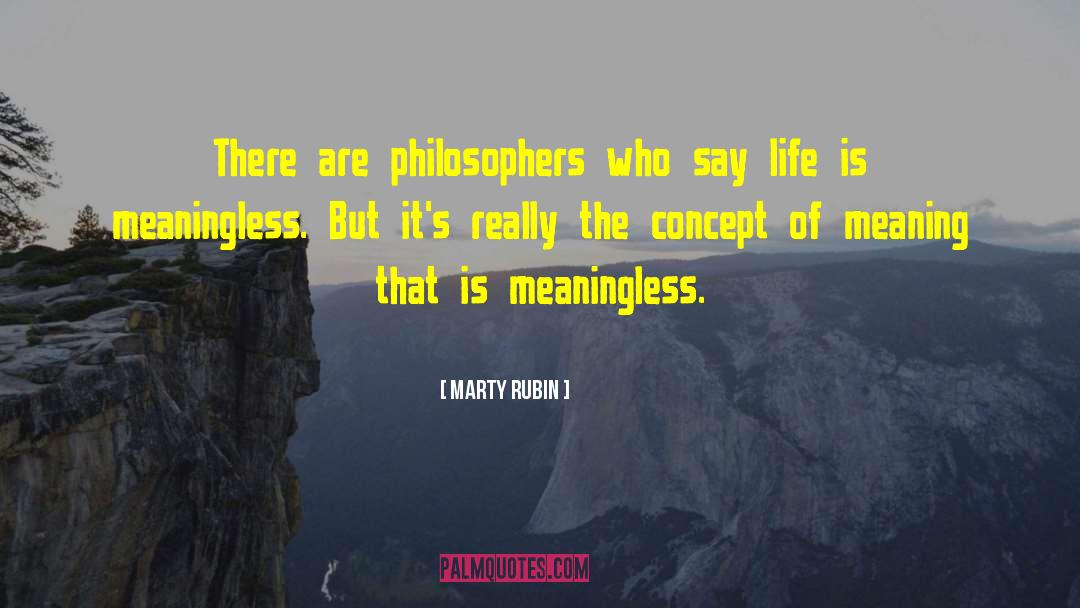 Meaninglessness quotes by Marty Rubin