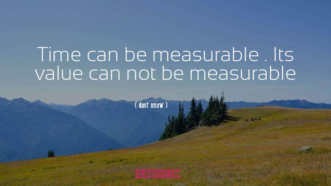 Measurable quotes by Dont Know