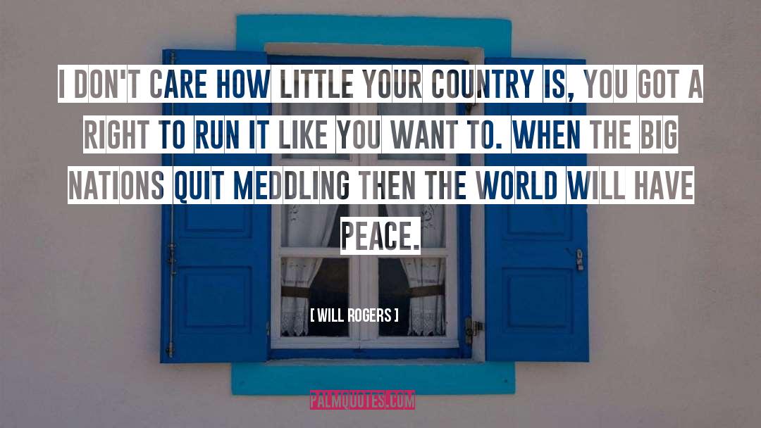 Meddling quotes by Will Rogers