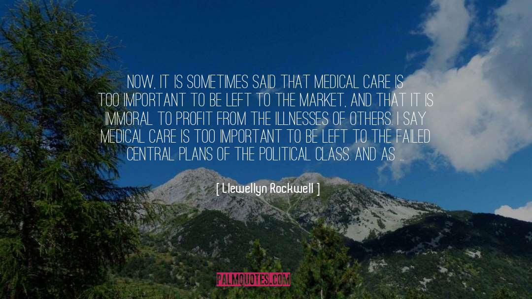 Medical Care quotes by Llewellyn Rockwell