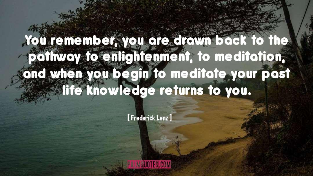 Meditate quotes by Frederick Lenz