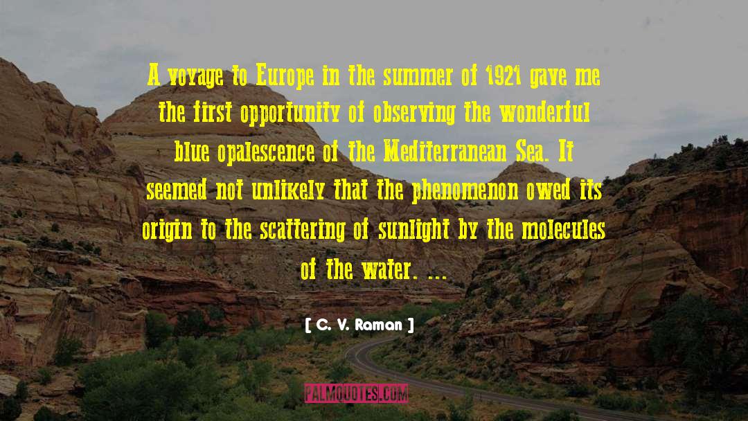 Mediterranean Sea quotes by C. V. Raman