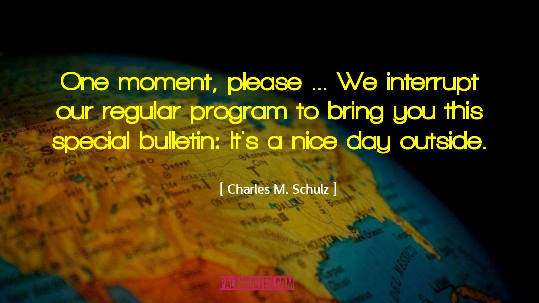 Memmott Bulletin quotes by Charles M. Schulz