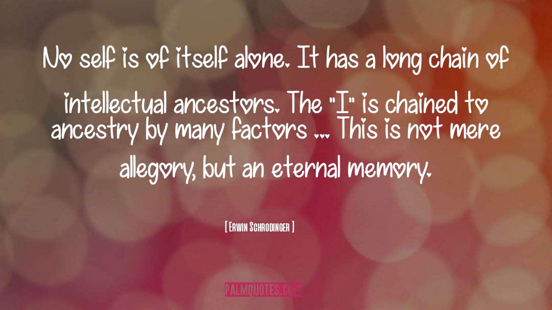 Memory Ancestors quotes by Erwin Schrodinger