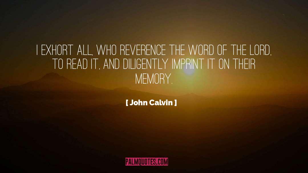 Memory quotes by John Calvin