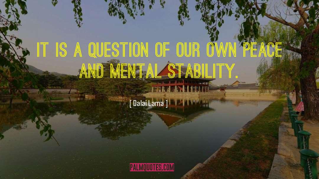 Mental Stability quotes by Dalai Lama