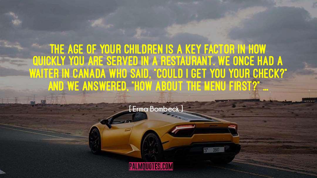 Menu quotes by Erma Bombeck