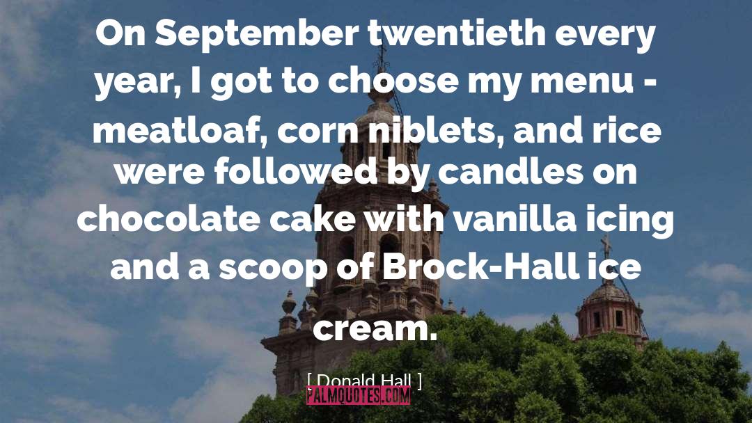 Menu quotes by Donald Hall