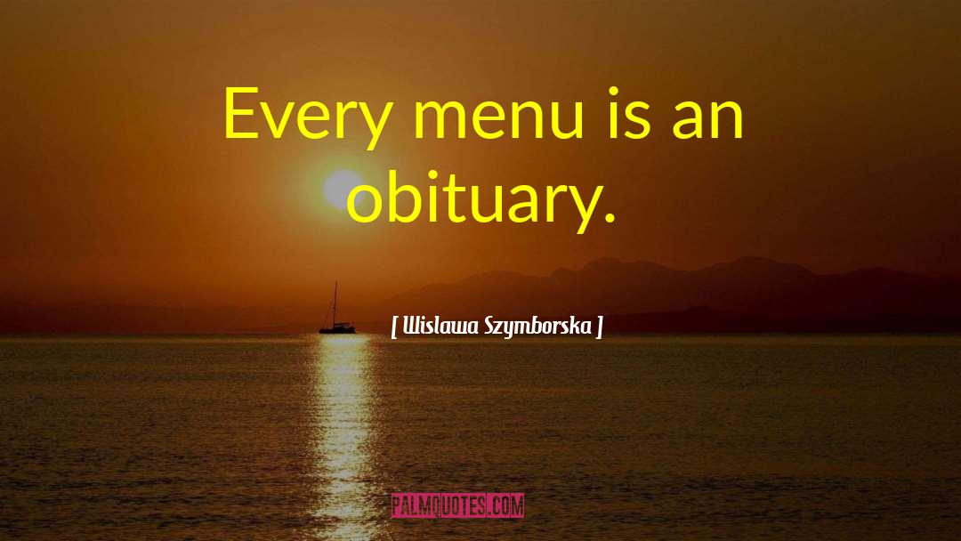 Menu quotes by Wislawa Szymborska