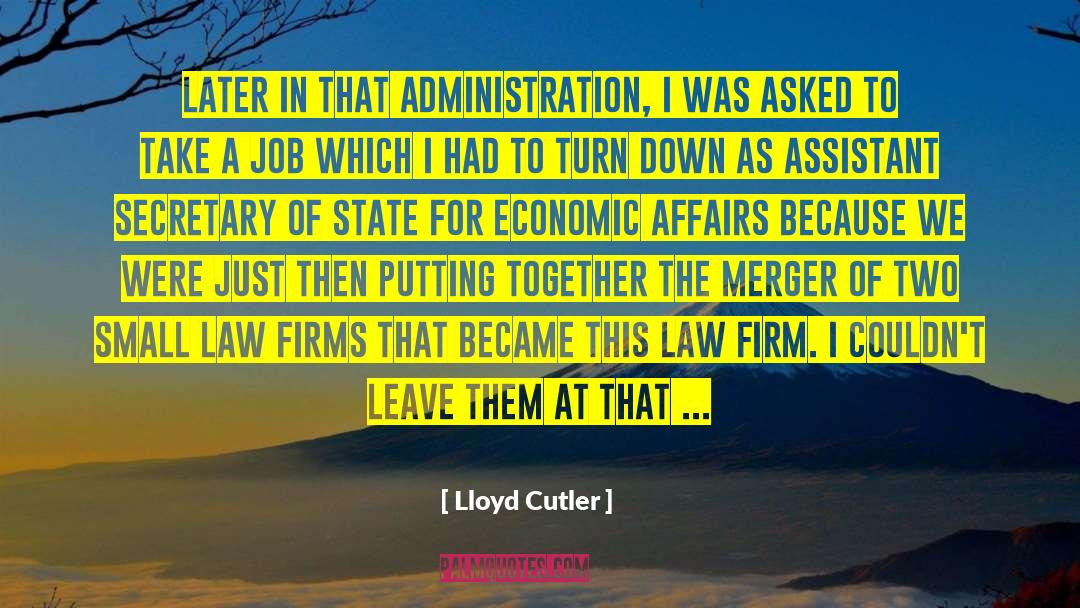 Merger quotes by Lloyd Cutler