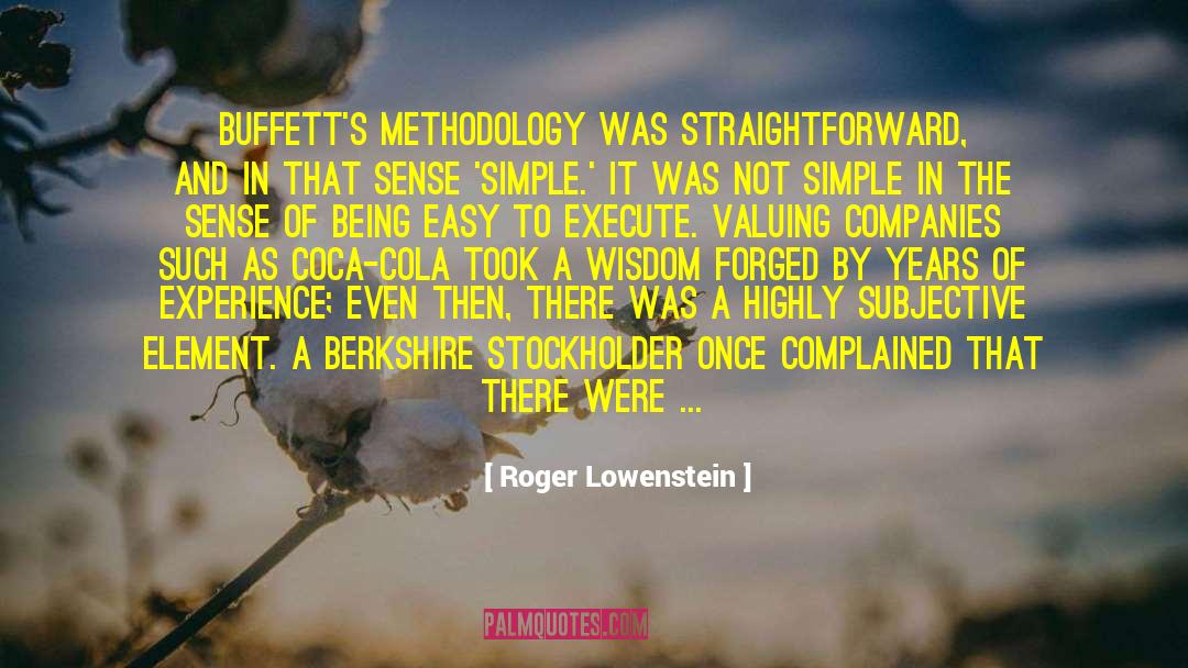 Methodology quotes by Roger Lowenstein