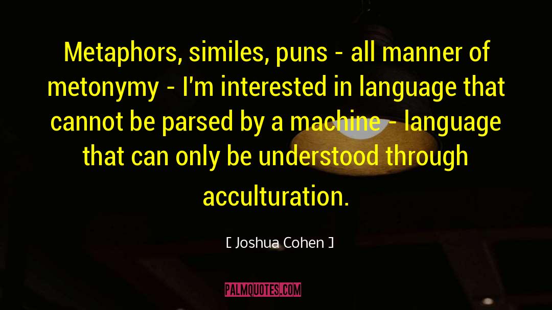 Metonymy quotes by Joshua Cohen