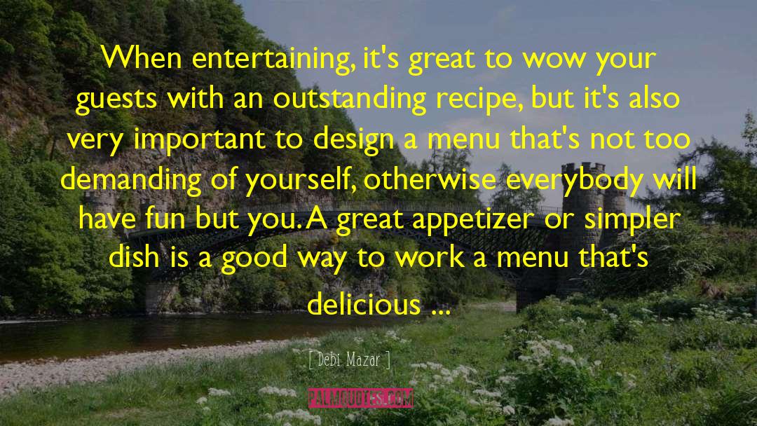 Metzgers Menu quotes by Debi Mazar