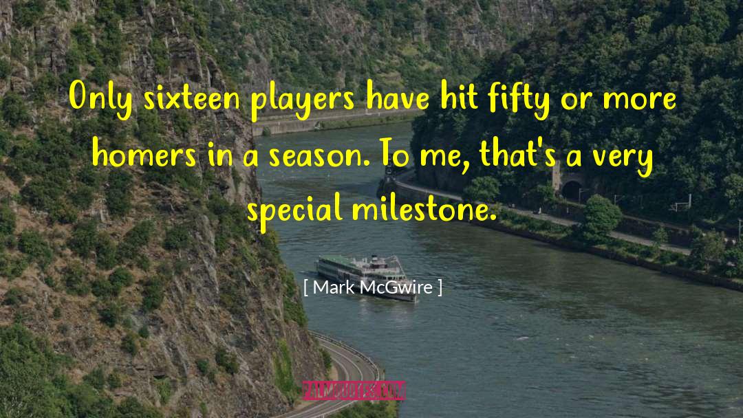 Milestone quotes by Mark McGwire