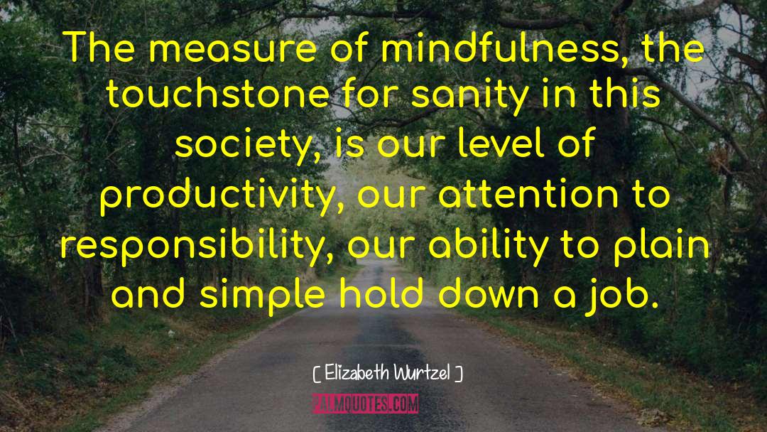 Mindfulness And Meditation quotes by Elizabeth Wurtzel