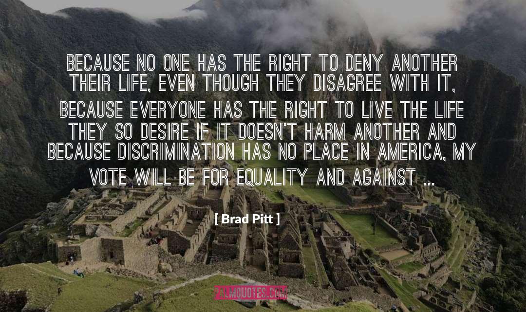 Minority Discrimination quotes by Brad Pitt