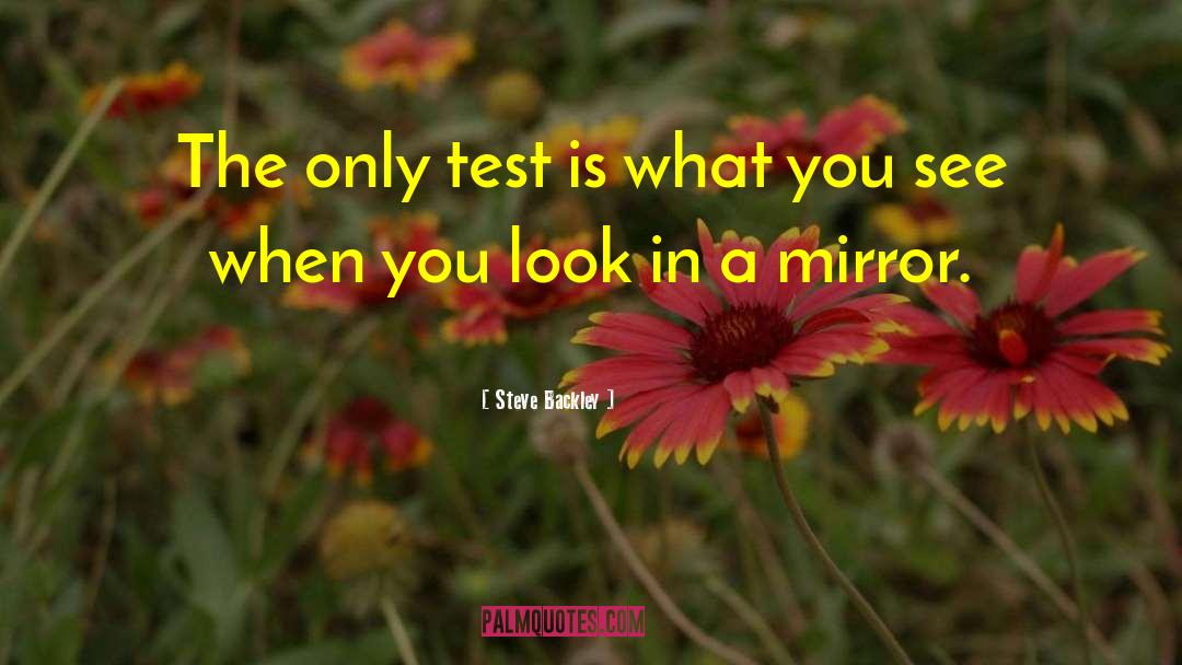 Mirrors Reflection quotes by Steve Backley