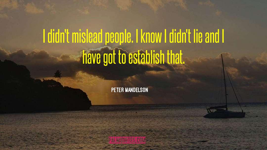 Mislead quotes by Peter Mandelson