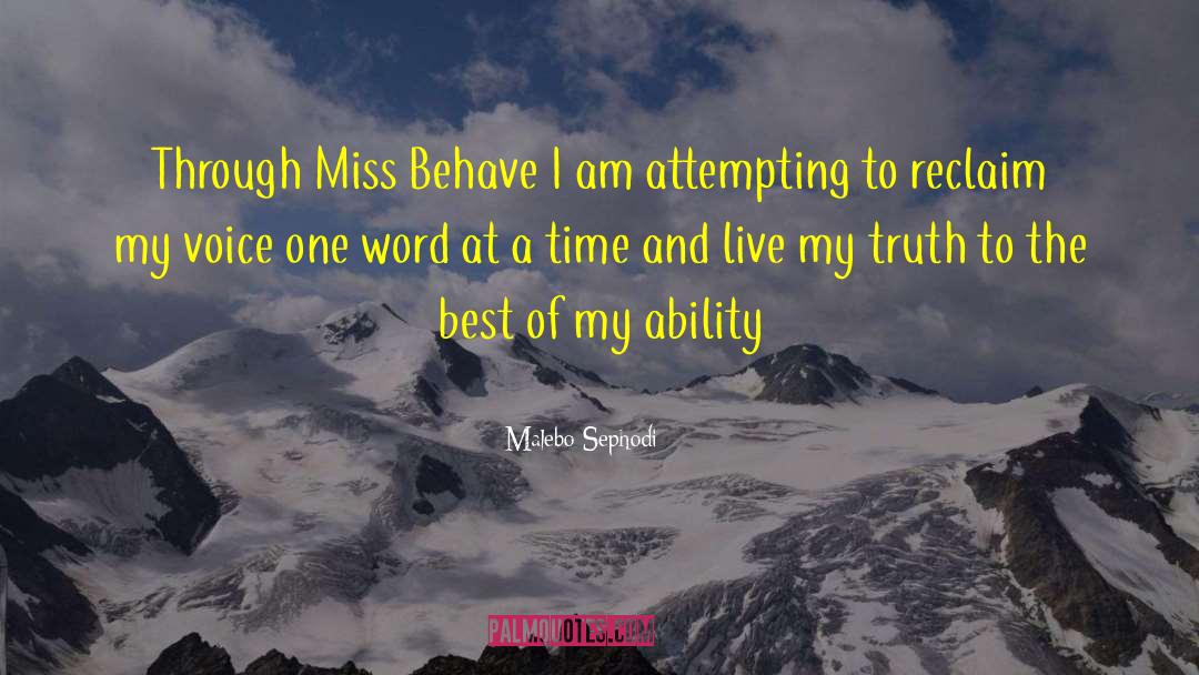 Miss Behave quotes by Malebo Sephodi