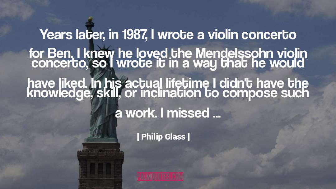Missed quotes by Philip Glass