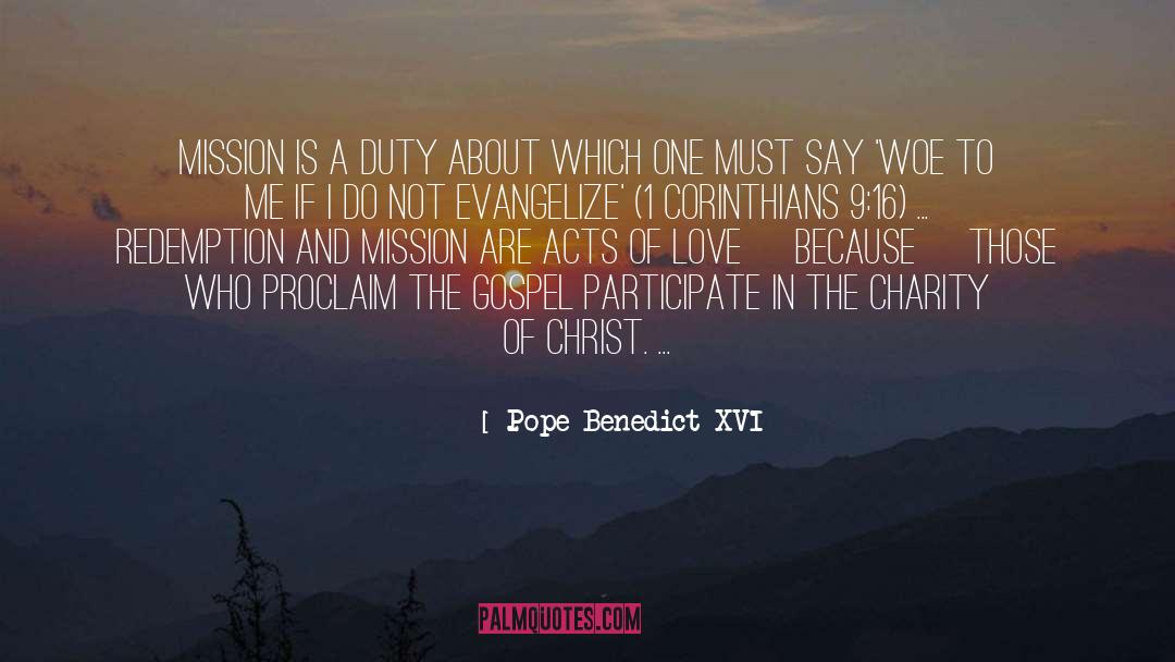 Mission quotes by Pope Benedict XVI